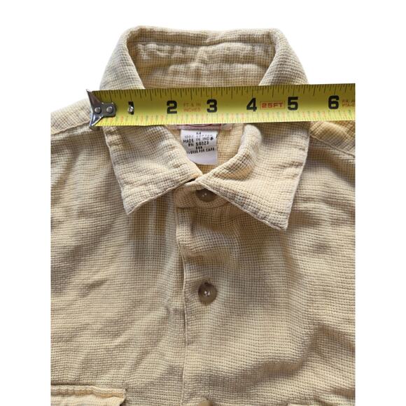 Banana Republic Button Up Short Sleeve Double Pockets Yellow 1980 Vintage Medium - Picture 8 of 14